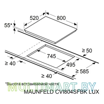 Индукционная варочная панель MAUNFELD CVI804SFBK LUX картинка 7